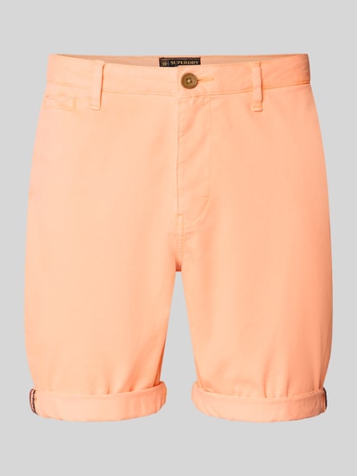 Produktfoto, Regular Fit Shorts mit Münztasche von Superdry in Pfirsich, Baumwoll-Mix, Knopf-Reißverschluss, Gesäßtaschen, Herren Shorts