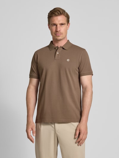 MCNEAL Poloshirt mit Label-Stitching Mittelbraun 4