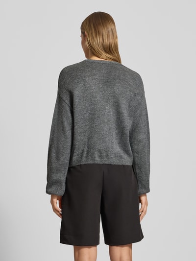Only Relaxed fit gebreide pullover met strikdetail, model 'DONNA' Middengrijs gemêleerd - 5