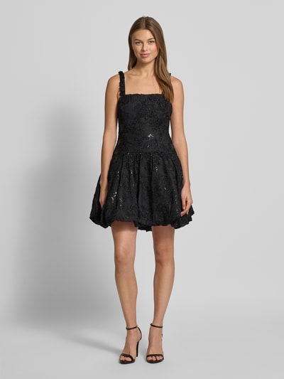 Adrianna Papell Cocktailkleid mit Karree-Ausschnitt und Pailletten Black 1