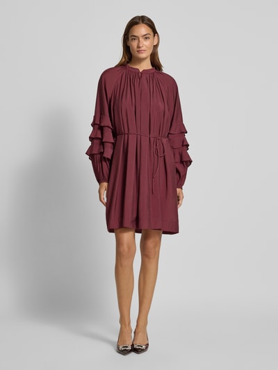 YAS Minikleid aus Viskose-Mix Modell 'TEMURA' Bordeaux 1