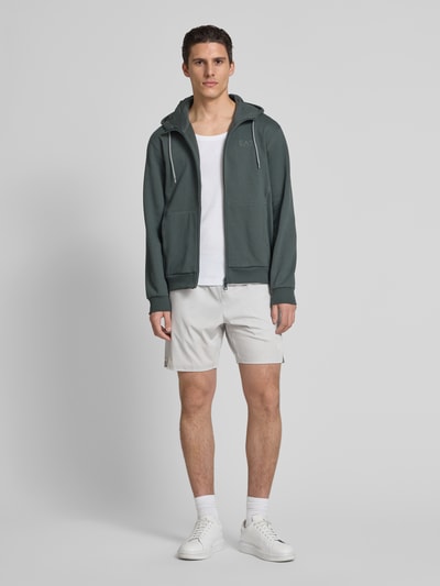 EA7 Emporio Armani Loose Fit Sweatshorts mit Label-Print Modell 'VENTUS' Hellgrau 1