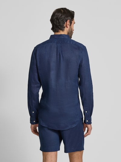 Polo Ralph Lauren Slim fit linnen overhemd met logostitching Marineblauw - 5