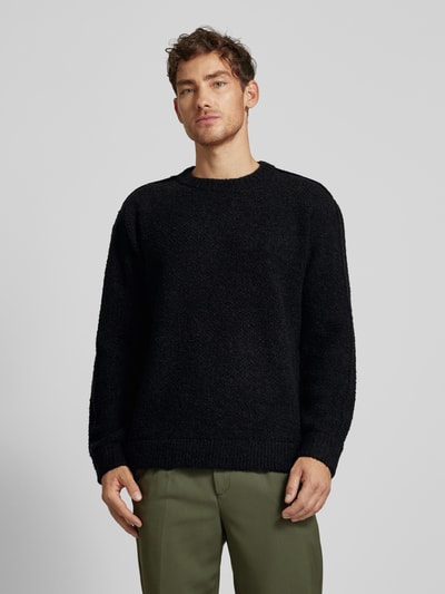 ELIAS RUMELIS Gebreide pullover met ribboorden, model 'Fionn' Zwart - 4