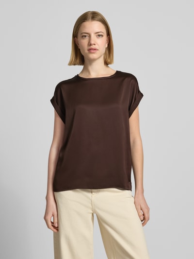 VILA T-Shirt aus Satin Modell 'ELLETTE' Dunkelbraun 4