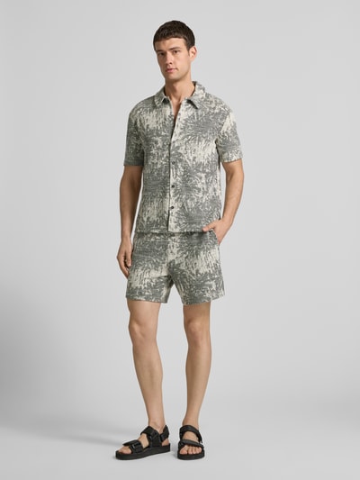 Samsøe Samsøe Korte broek met elastische band, model 'SAJABARI' Middengrijs gemêleerd - 1