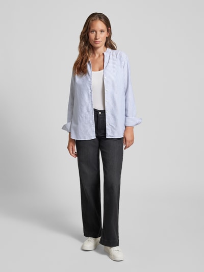 Marc O'Polo Comfort fit blouse met streepmotief van puur katoen Rookblauw - 1