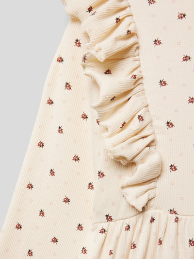 Lil' Atelier Kleid mit Allover-Muster Ecru 2