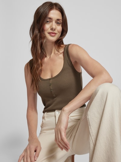 Mango Trägertop mit Knopfleiste Modell 'BRISA' Khaki 3