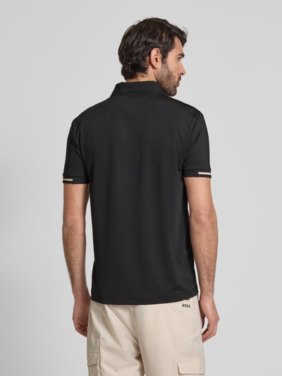 BOSS Green Regular fit poloshirt met labelprint, model 'Palle' Zwart - 5