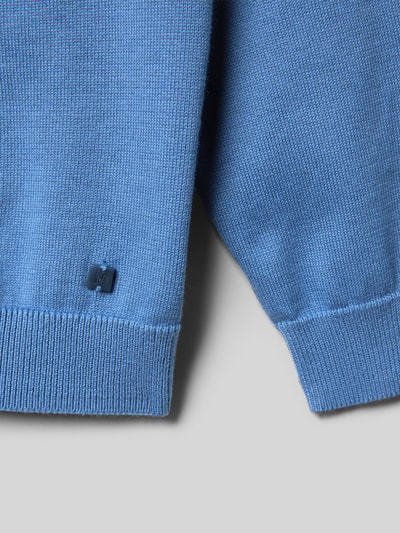 Produktfoto, Regular Fit Cardigan in Strick-Optik od Mayoral z czystej bawełny, kolor niebieski, drobna struktura, detal rękawa