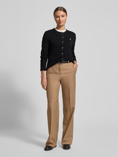 Polo Ralph Lauren Slim fit gebreid jack, model 'Cardi' Zwart - 1