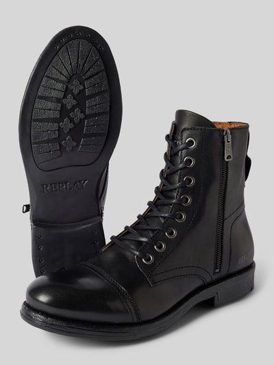 Replay Boots aus Leder mit Reißverschluss Modell 'PHIM' Black 4