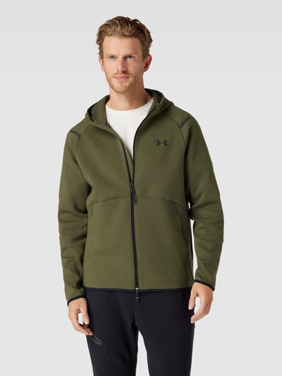 Under Armour Sweatjacke in Two-Tone-Machart Modell 'Unstoppable' Oliv 4