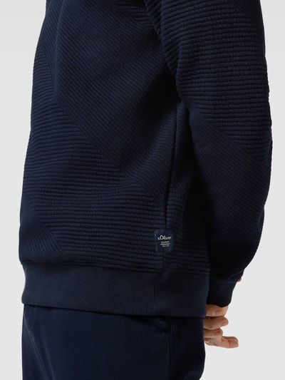 s.Oliver RED LABEL Gebreide pullover in gestructureerd design Donkerblauw - 3