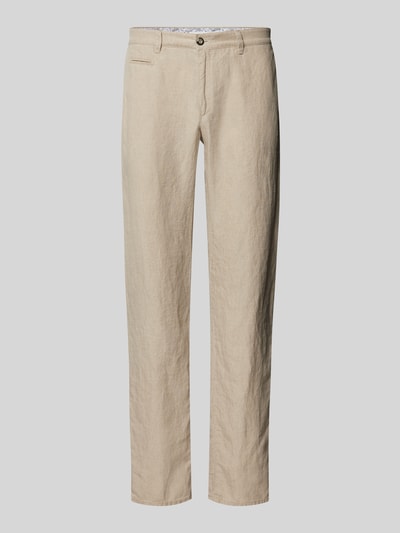 Brax Linnen broek met achterzakken Beige - 2