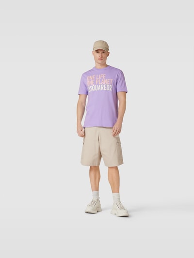 Dsquared2 T-Shirt mit Label-Print Lavendel 1