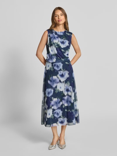 Swing Cocktailjurk van soepele stof met ronde hals Marineblauw - 4