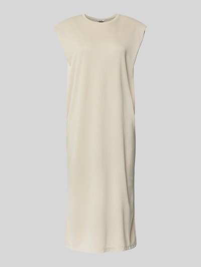 mbyM Sukienka o długości do kolan z krótkimi rękawkami model ‘Stivian’ Piaskowy 2