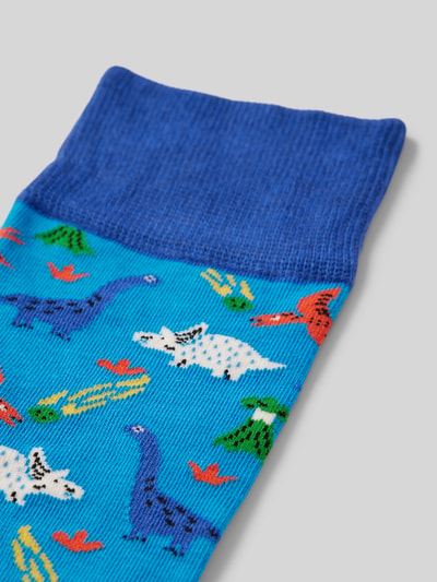 DillySocks Sokken met motiefstitching, model 'Dinosaurs Superstars' Lichtblauw - 2