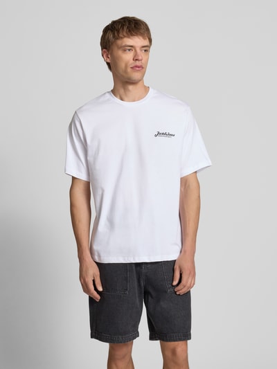 Jack & Jones T-Shirt mit Label-Print Modell 'BEAU' Weiss 4