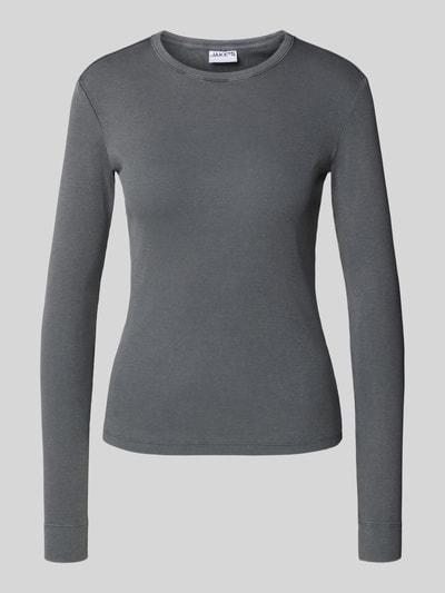 Jake*s Casual Slim fit shirt met lange mouwen en structuurmotief Donkergrijs - 2