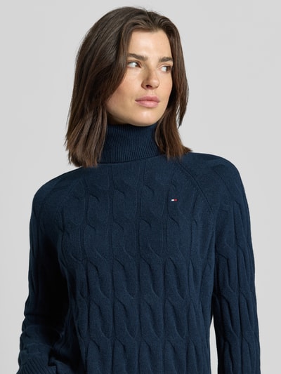 Tommy Hilfiger Golf o kroju relaxed fit z czystej wełny Granatowy 3