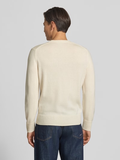 Lacoste Regular Fit Pullover aus reiner Wolle Offwhite 5