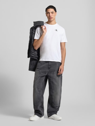 Calvin Klein Jeans Regular fit T-shirt met logoprint Wit - 1