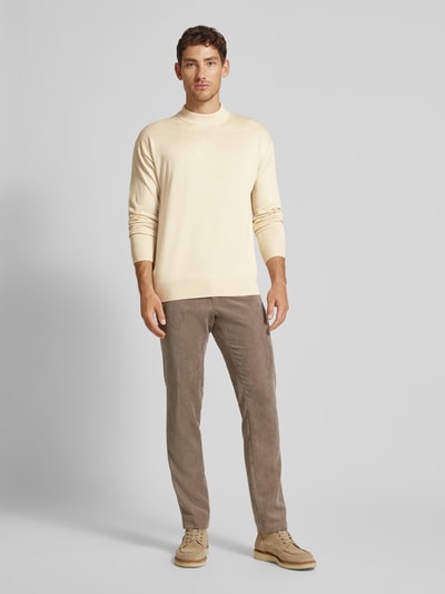 Scotch & Soda Strickpullover mit Stehkragen Beige 1