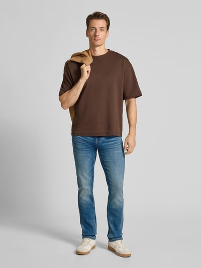 BOSS Orange Slim Fit Jeans aus Baumwoll-Mix Modell 'DELAWARE' Bleu 1