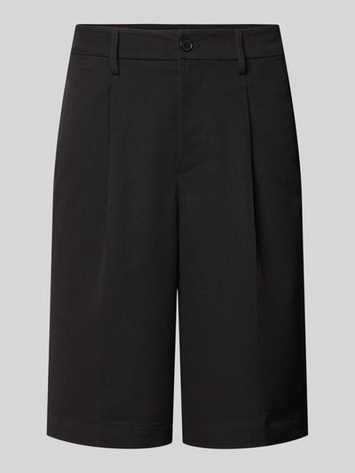 Productfoto, zwarte loose fit Chinoshorts met viscose van Only & Sons, heren, effen kleur, rechte pijpen, gladde textuur