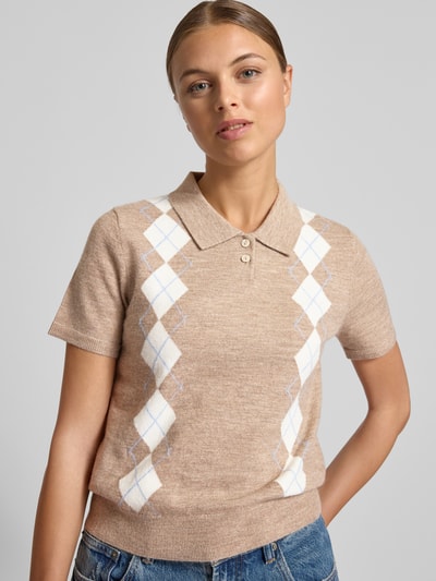 Mango Strickshirt mit Woll-Anteil Modell 'BIMBU' Beige 3