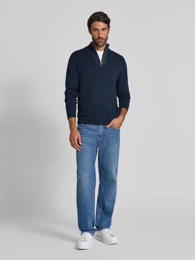 PAUL SMITH Strickpullover mit Troyer-Kragen Marine 1