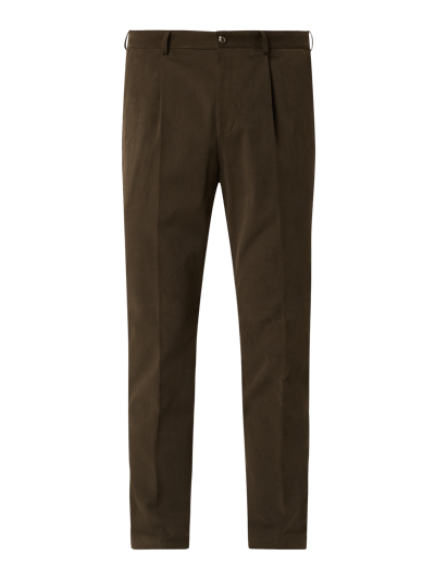 JOOP! Collection Slim fit bandplooibroek met stretch, model 'Hajo' Olijfgroen - 2