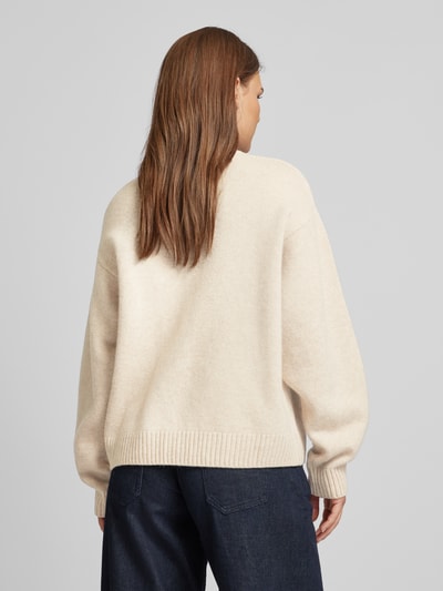 Jake*s Casual Strickpullover mit gerippten Abschlüssen Ecru Melange 5