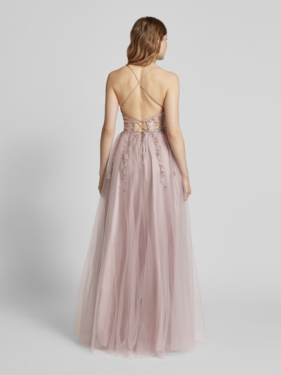 Unique Abendkleid mit Spitzenbesatz Rose 5