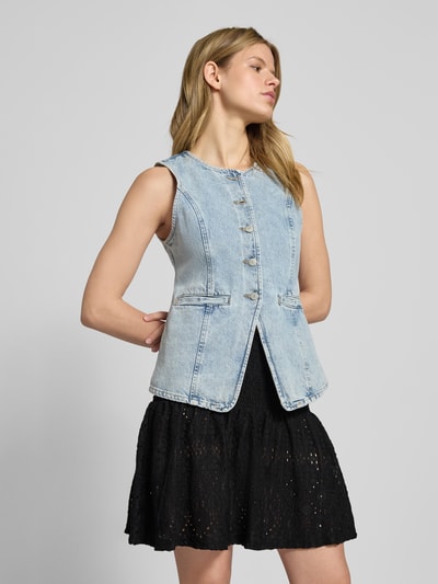 Only Regular fit top met broderie anglaise, model 'LLUZ' Zwart - 3