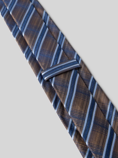 Monti Zijden stropdas met all-over print (7 cm) Camel - 3