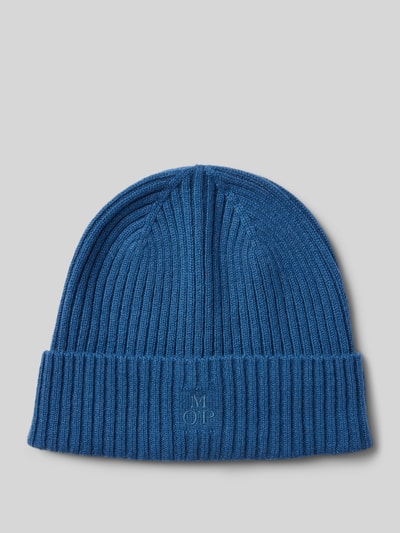 Marc O'Polo Leichter Beanie aus reinem Kaschmir mit Ripp-Struktur Marine 1