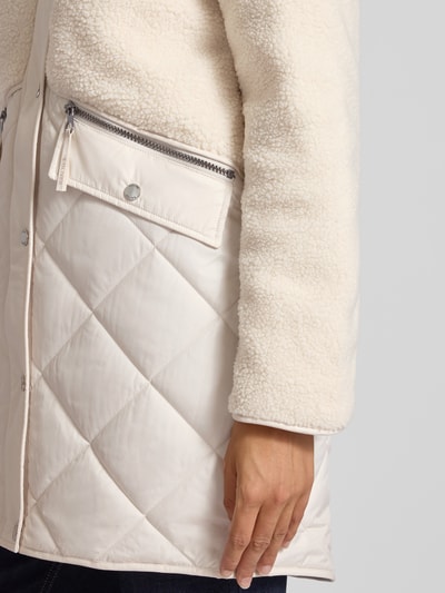 s.Oliver RED LABEL Regular Fit Teddy-Mantel mit Stepp-Anteil Offwhite 3