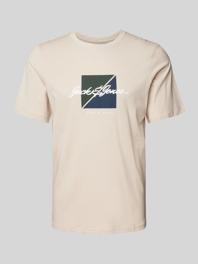 Jack & Jones T-shirt z nadrukiem z logo model ‘WAYNE’ Złamany biały 2