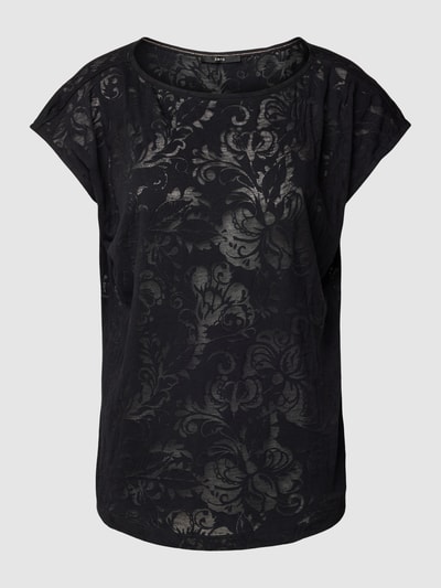 Zero T-Shirt mit Strukturmuster Black 2