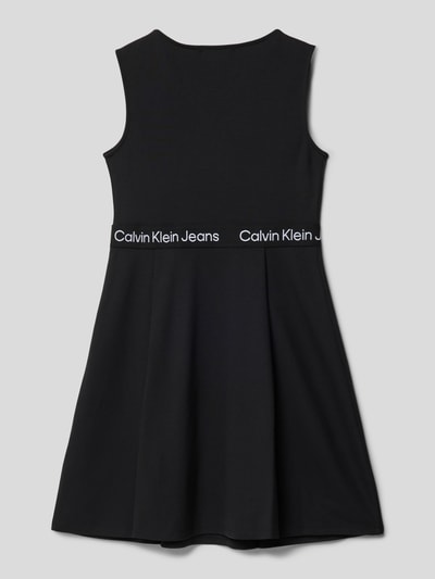 Calvin Klein Jeans Knielanges Kleid mit Logo-Streifen Black 3