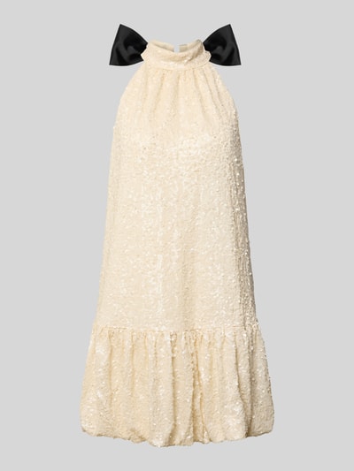 Jake*s Cocktail Sukienka koktajlowa z cekinami i stójką Beżowy melanż 2