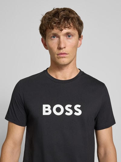 BOSS T-shirt met labelprint Zwart - 3