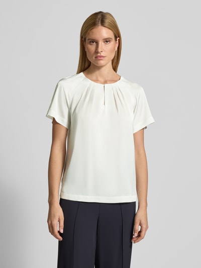 COMMA Relaxed Fit Bluse mit gelegten Falten Weiss 4