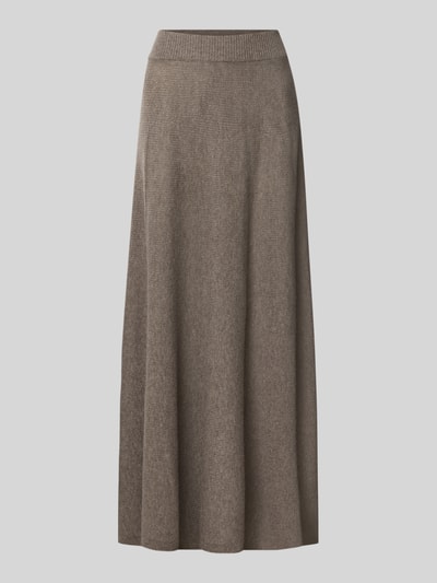 Produktfoto, Wollrock mit Kaschmir-Anteil von Emporio Armani in Braun, A-Linie, Maxilänge, elastischer Bund, glatte Textur.