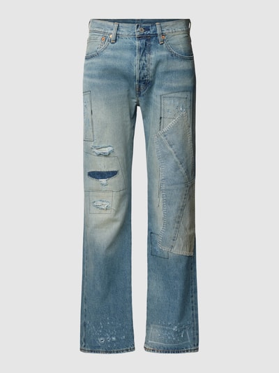 Levi's® Jeansy o kroju regular fit z przetarciami model ‘501 HAPPY TO BE HERE’ Jasnoniebieski 2