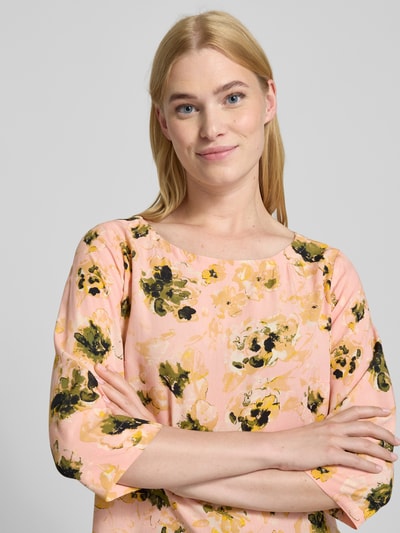 Zero Relaxed Fit Bluse aus reiner Viskose mit floralem Allover-Print Hellrosa 3